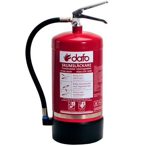 Brandsläckare SA 9 PF 9 liter frostskyddad skum -30° C rostfri behållare antimagnetisk